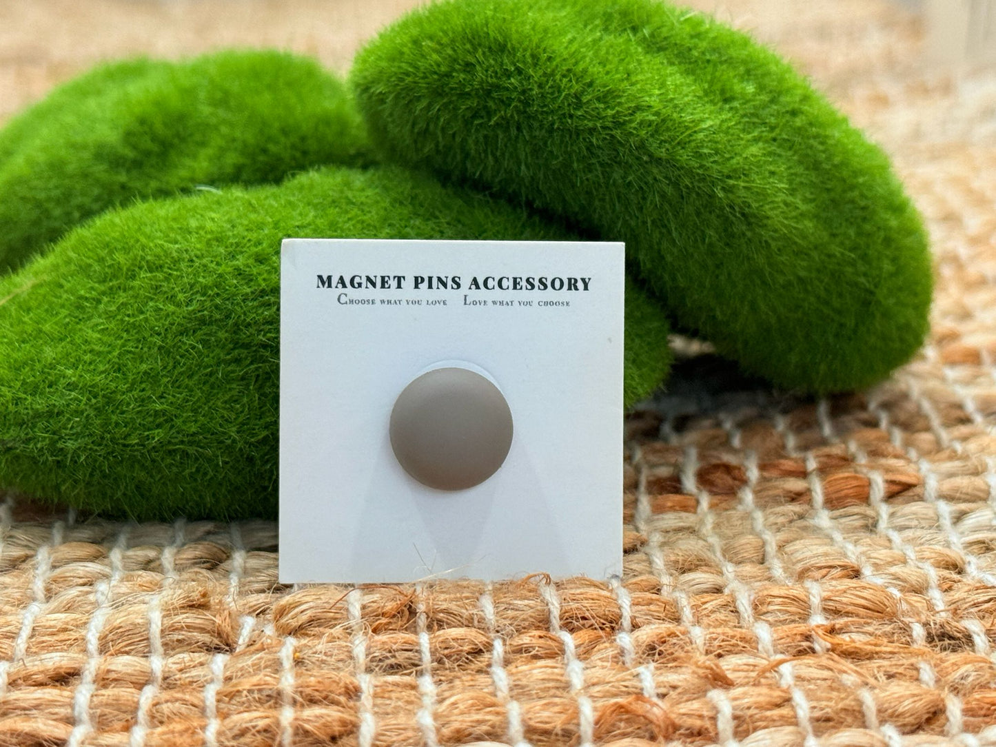 Charcoal brown hijab magnet with secure hold and finish, designed for snag-free styling in a versatile dark neutral tone.