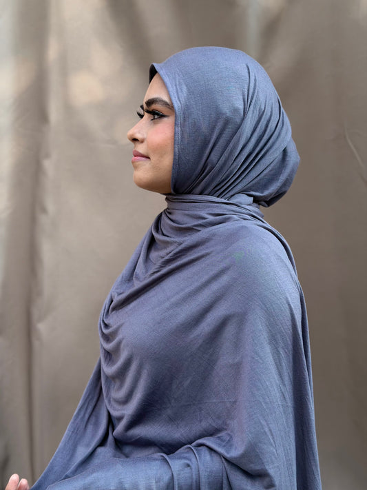Slate Blue Jersey Hijab
