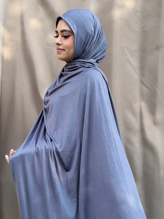 Slate Blue Jersey Hijab