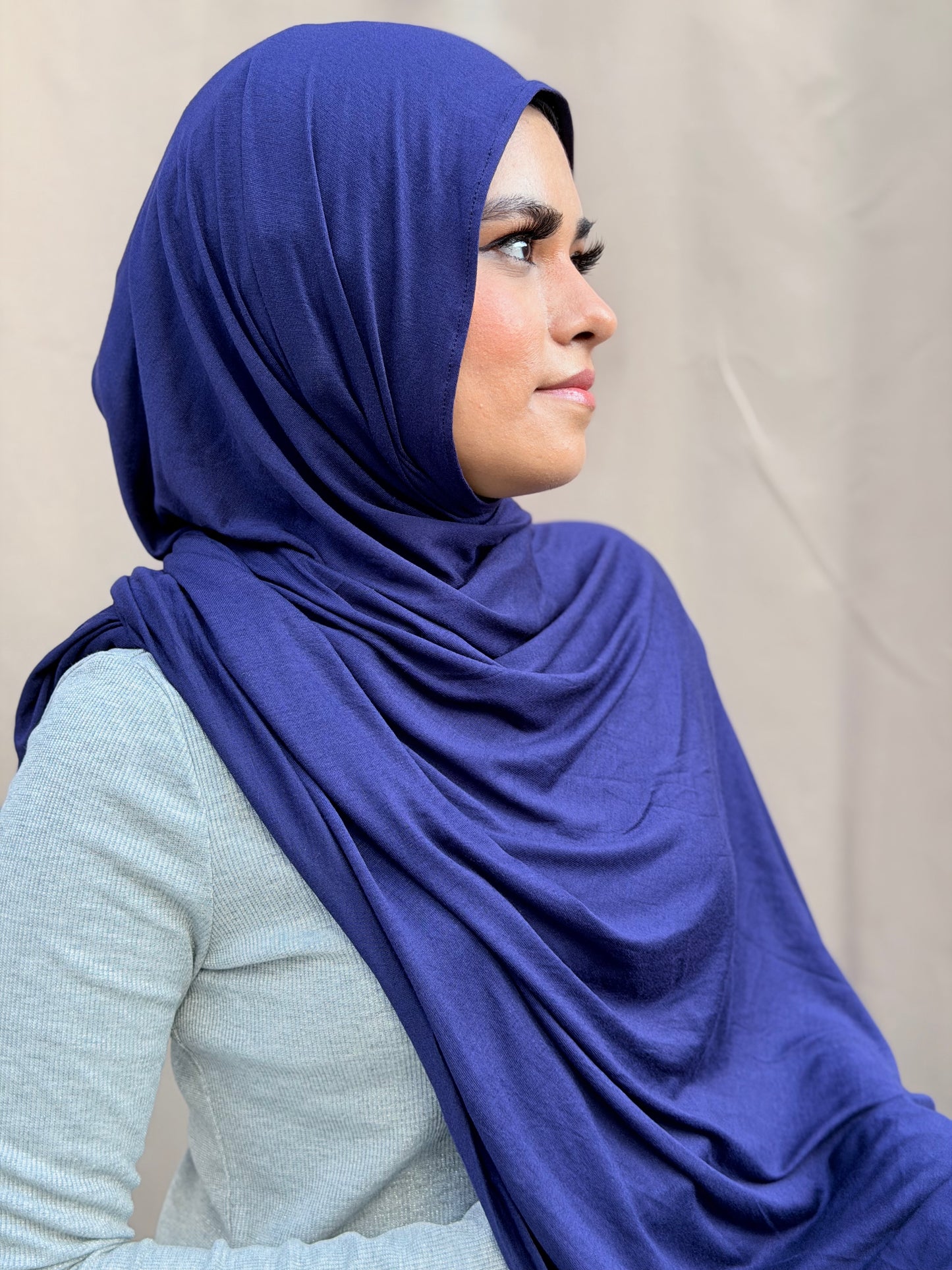 Royal Blue Jersey Hijab