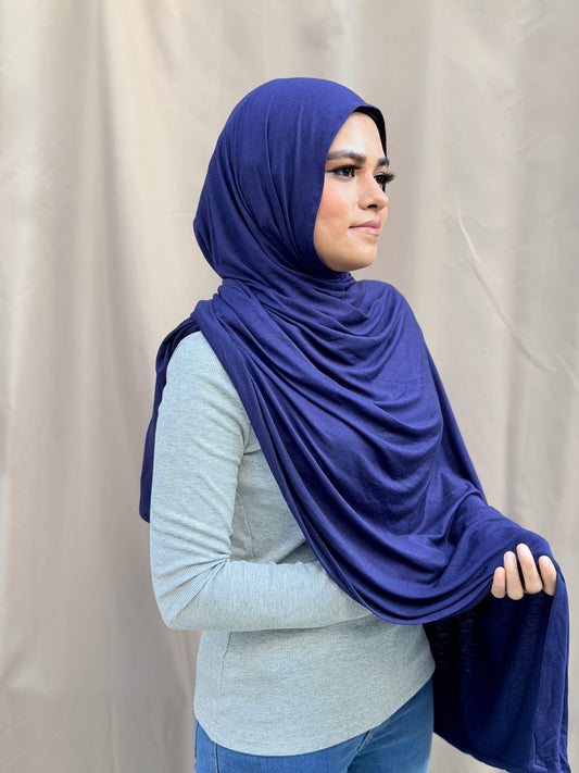 Royal Blue Jersey Hijab