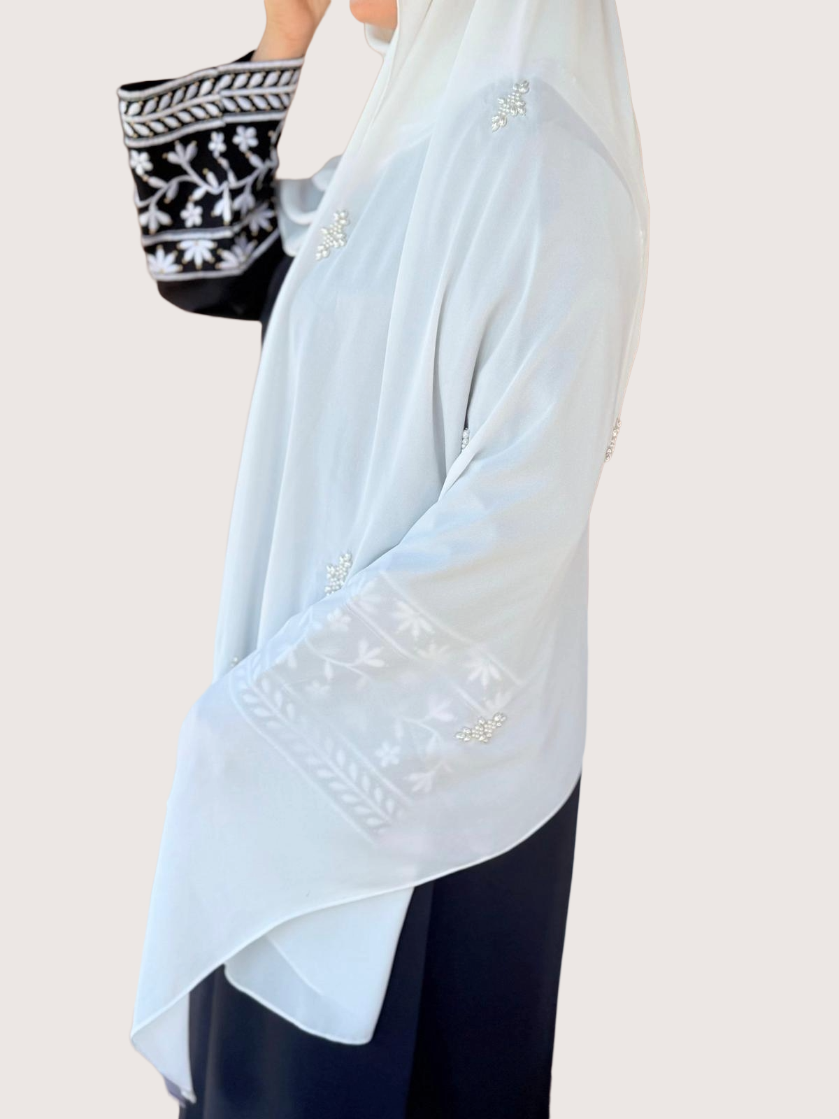 White Chiffon with Pearl