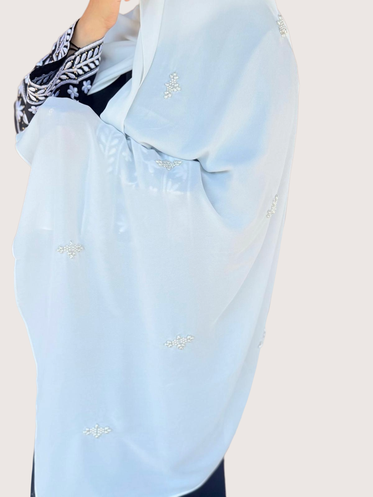 White Chiffon with Pearl