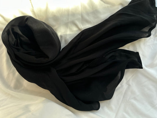 AlifScarf cotton hijab in classic black – non-slip and breathable for all-day comfort, Black modal hijab soft breathable lightweight non-slip long scarf for Muslim women modest headscarf for everyday wear prayer work travel casual hijab