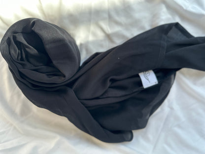 Black Modal Hijab – Soft Lightweight Breathable Non-Slip Modal Hijab Scarf for Muslim Women – Premium Long Modest Headscarf for Everyday Wear, Prayer, Work, Casual – Black Modal Hijab Wrap | Zoya Z