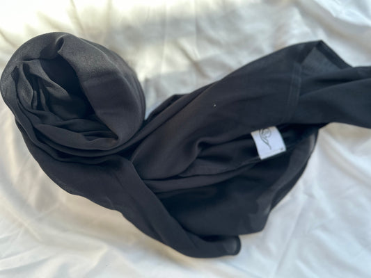 Black Modal Hijab – Soft Lightweight Breathable Non-Slip Modal Hijab Scarf for Muslim Women – Premium Long Modest Headscarf for Everyday Wear, Prayer, Work, Casual – Black Modal Hijab Wrap | Zoya Z