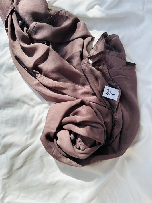 Affordable polyester hijab - durable and easy to care. Mushroom modal hijab soft breathable lightweight non-slip long scarf for Muslim women modest headscarf for everyday wear prayer work travel casual hijab