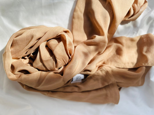 Beige modal hijab soft breathable lightweight non-slip long scarf for Muslim women modest headscarf for everyday wear prayer work travel casual hijab