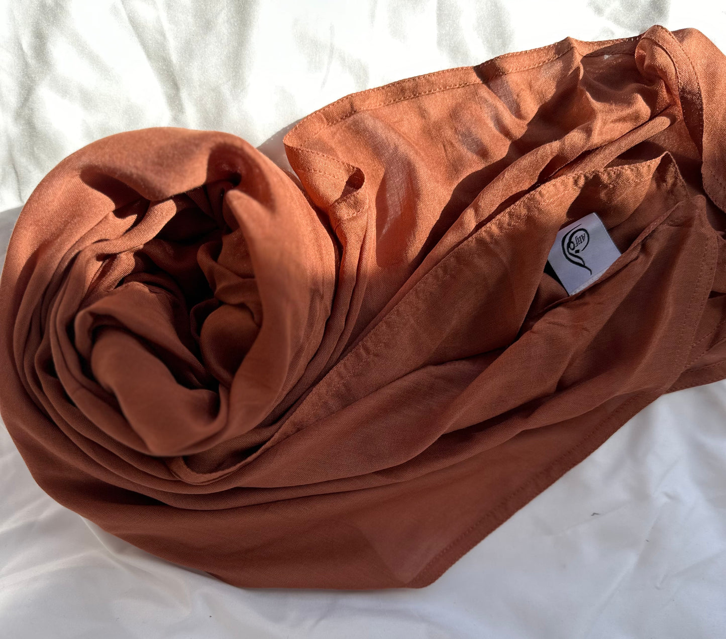 Brown modal hijab soft breathable lightweight non-slip long scarf for Muslim women modest headscarf for everyday wear prayer work travel casual hijab