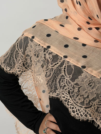 Peach Polka Lace