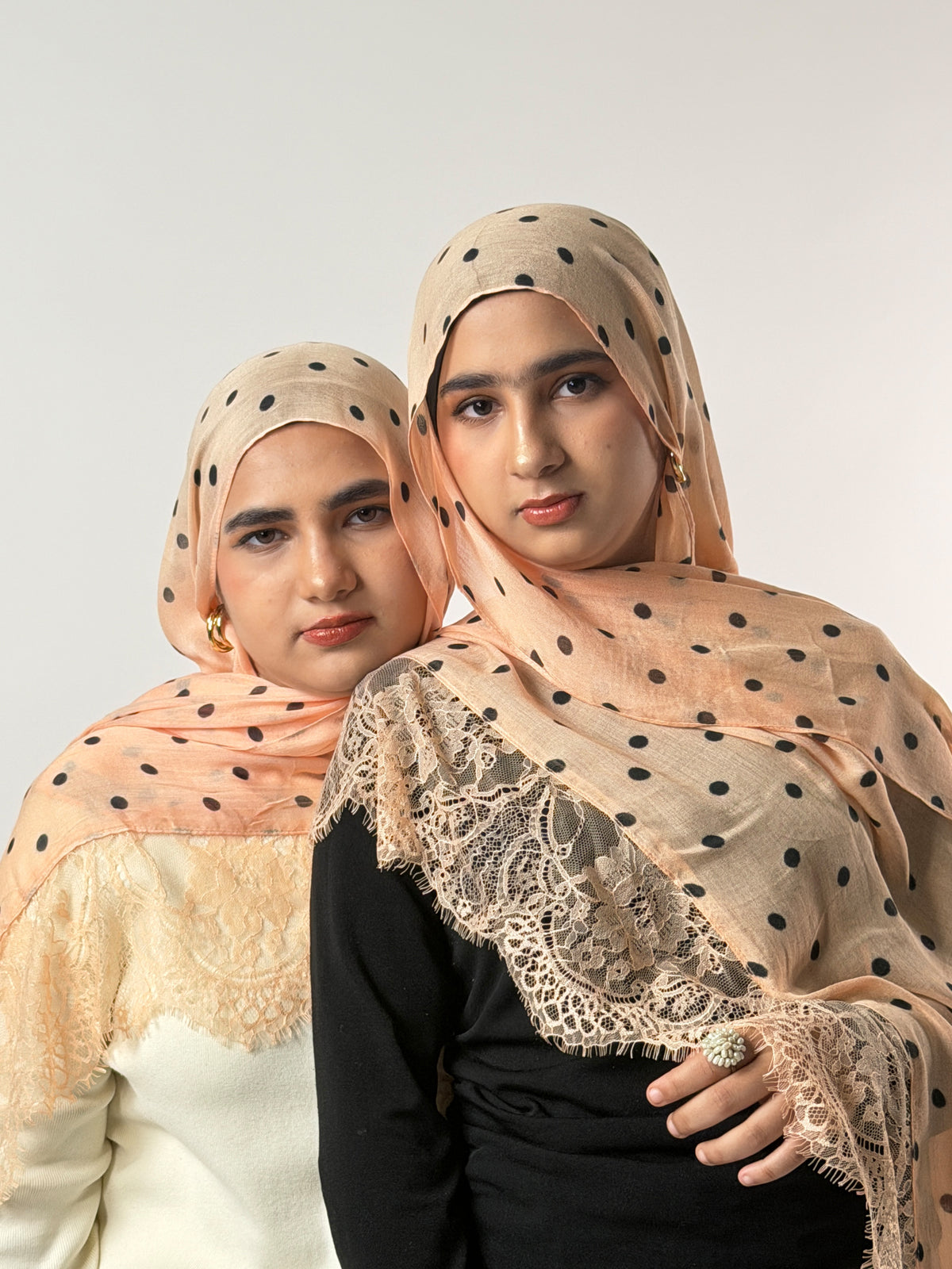 Peach Polka Lace