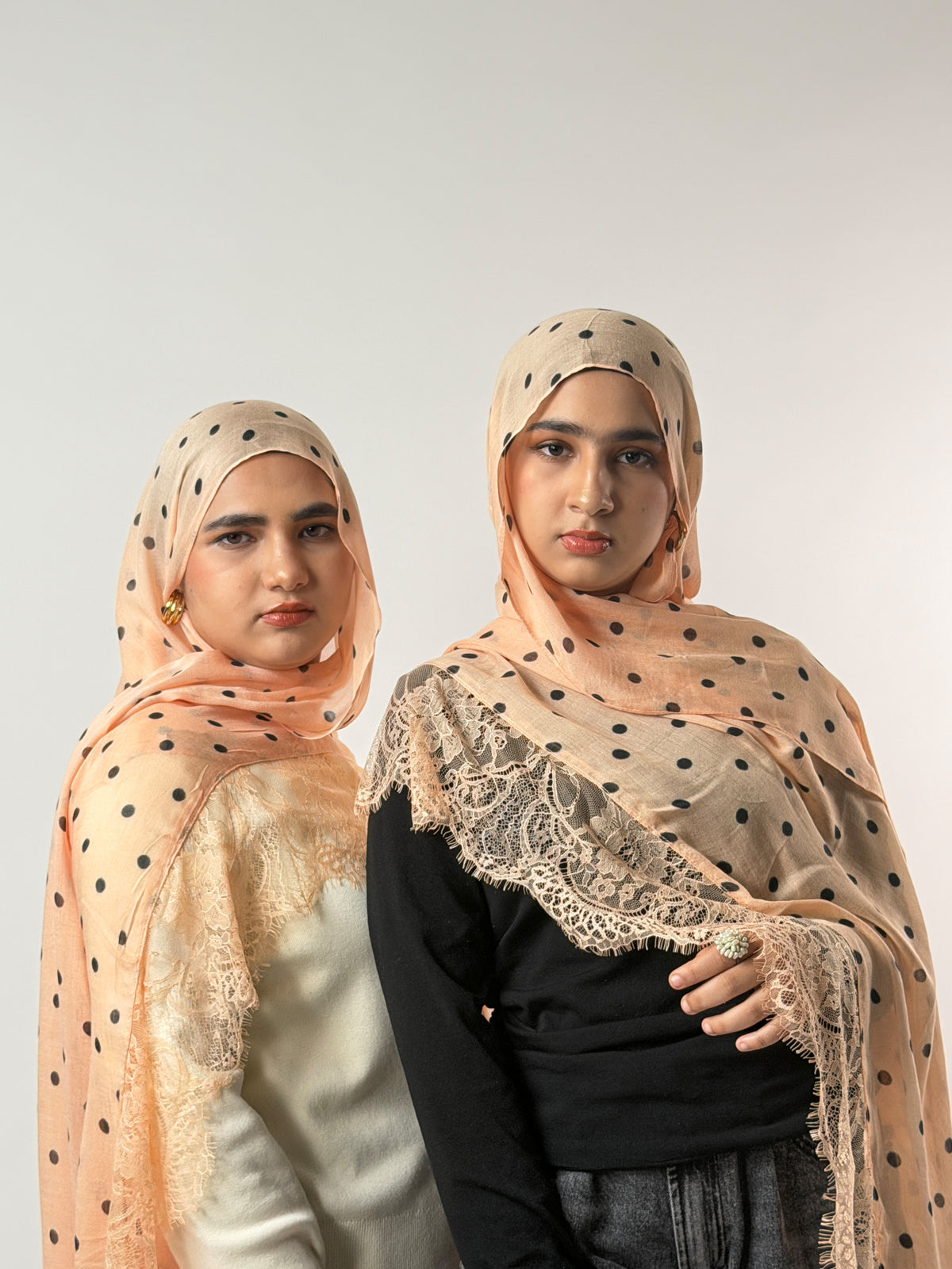 Peach Polka Lace