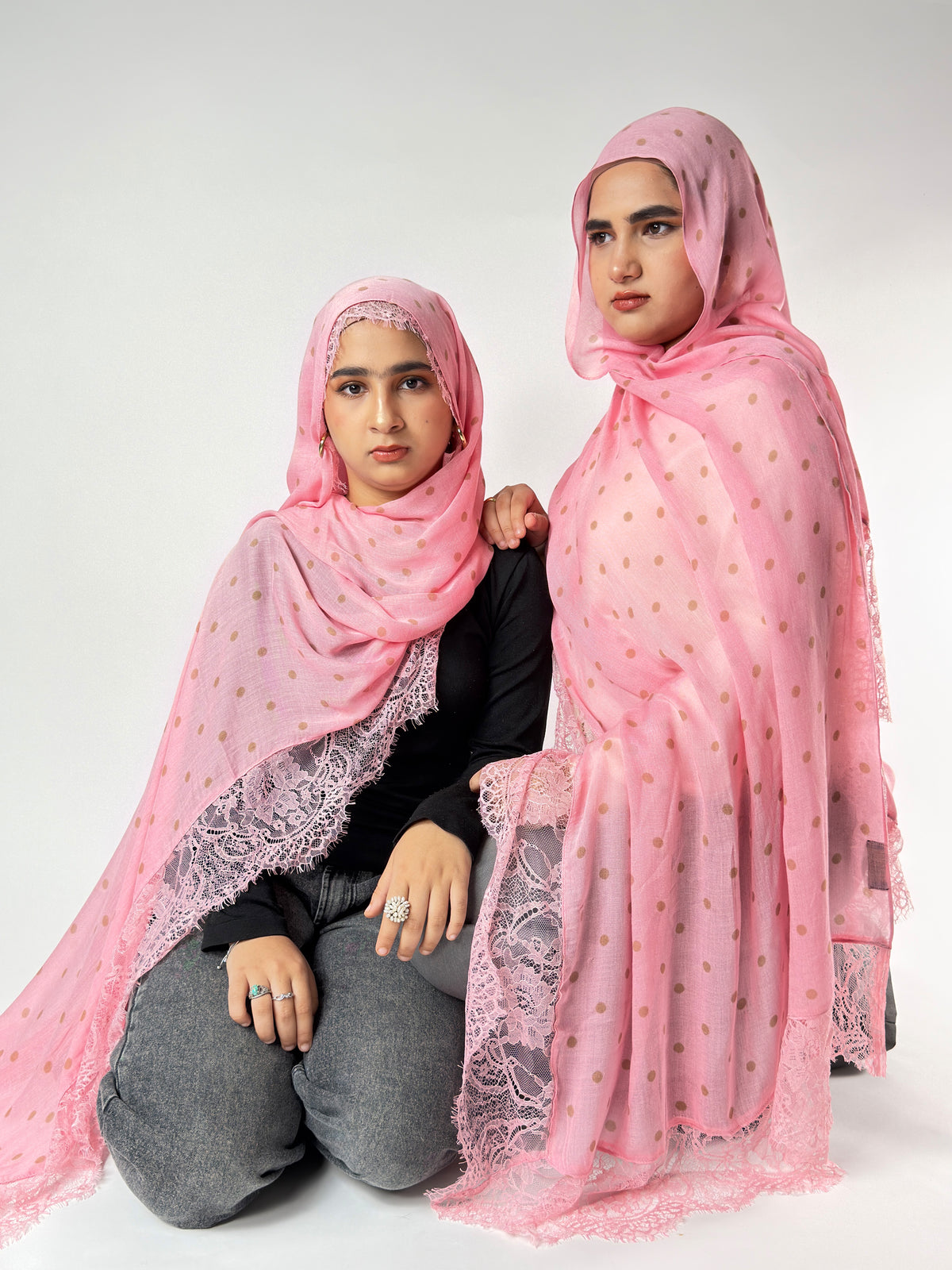 Rose Pink Polka Lace