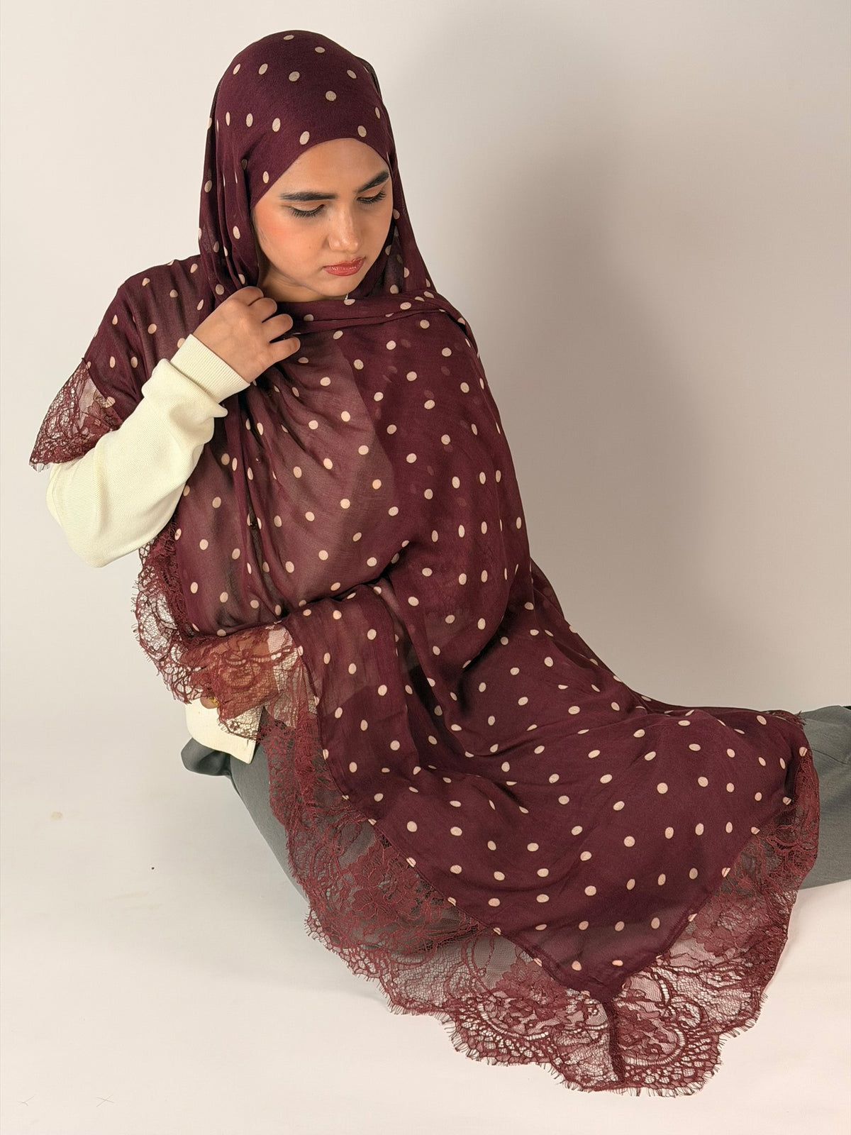 Rouge Noir Polka Lace