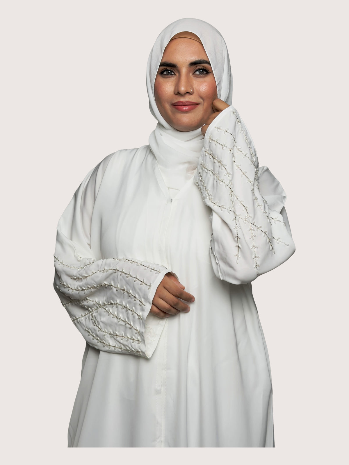Noor Pearl Abaya with Pearl Sleeves