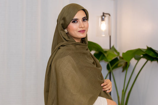 Moss Green Rayon Hijab – Soft, Breathable & Elegant Modest Wear by Zoya Z