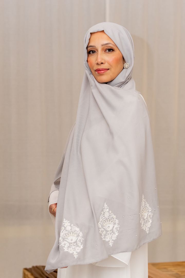 Grace Opal chiffon hijab scarf – lightweight, soft, elegant Elegant Turkish Hijab - Silk Scarf by Alif Scarf | Alif Scarf