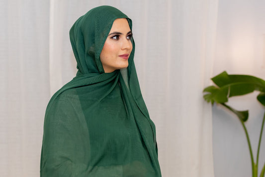Evergreen modal hijab – breathable green scarf for Muslim women’s modest everyday fashion by Alif Scarf | Alif Scarf