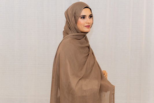 Sand beige modal hijab – soft, breathable scarf by Alif Scarf | Alif Scarf