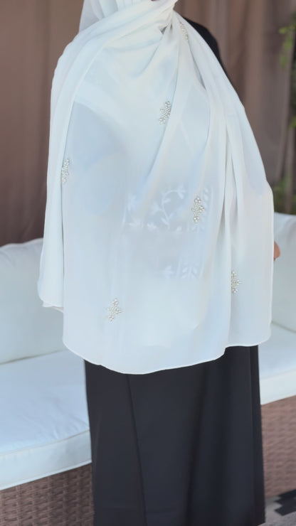 White Chiffon with Pearl