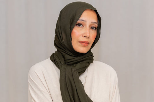 Olive Green Modal Hijab – Soft, Breathable & Elegant Modest Wear by Zoya Z
